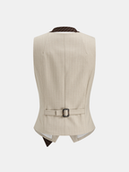 Buckle Back Pinstripe Vest With Tie