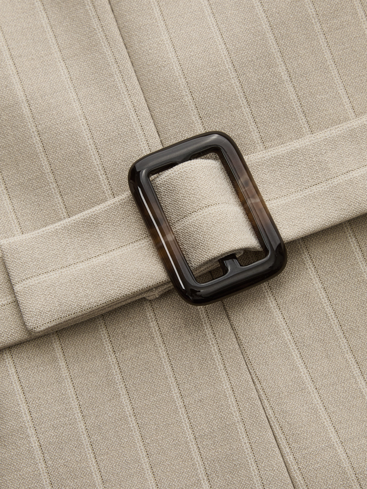 Buckle Back Pinstripe Vest With Tie