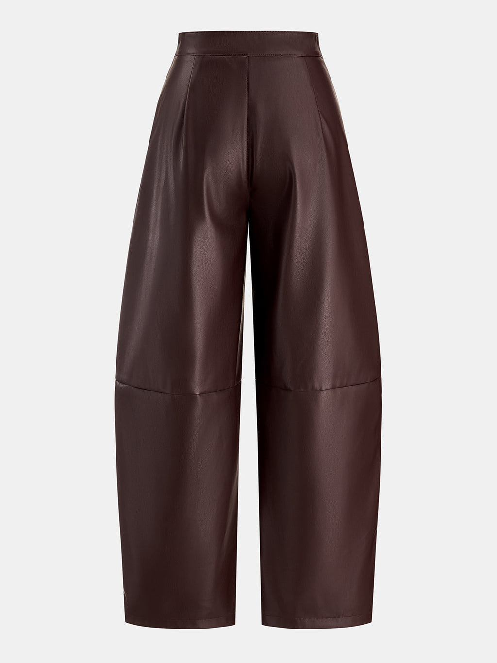 Pantalón Barril con Costuras de Piel Sintética