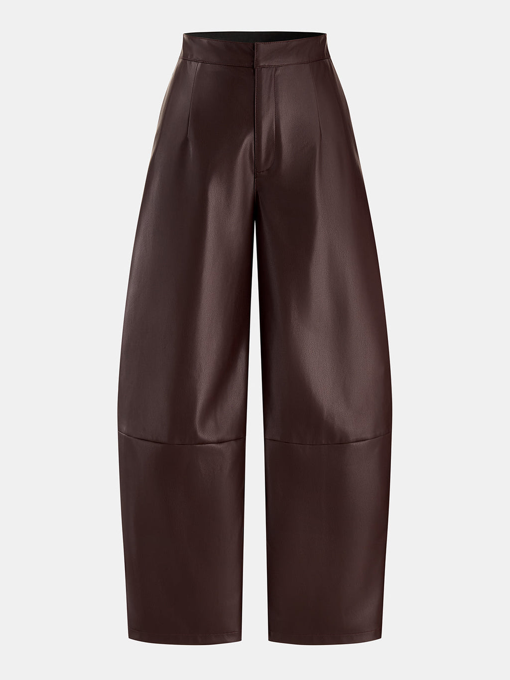 Pantalón Barril con Costuras de Piel Sintética