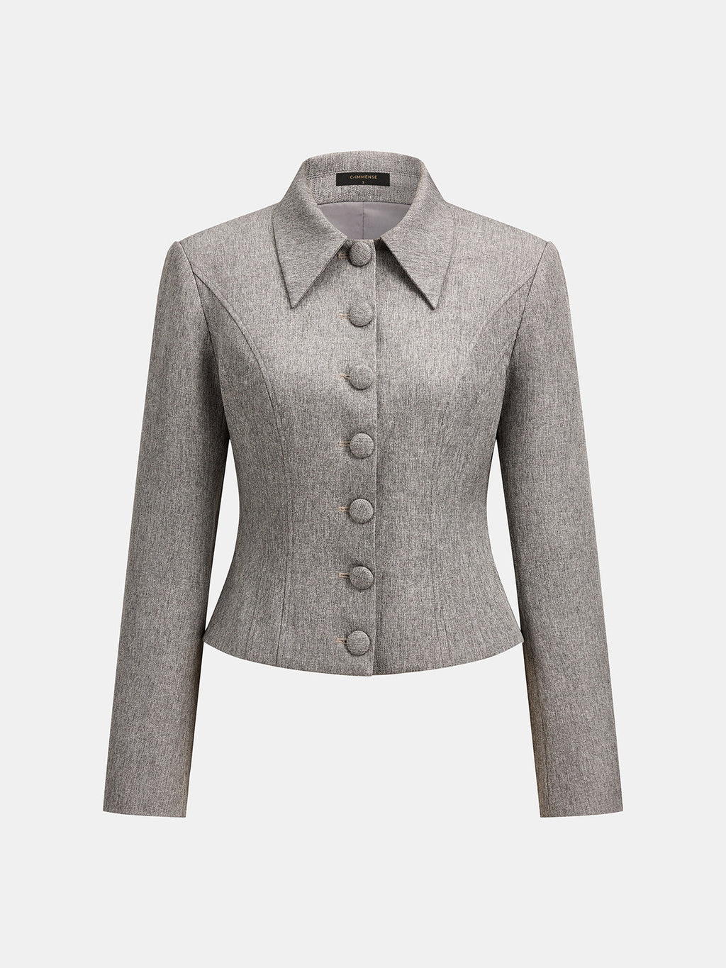 Tailored Button‑Front Collared Blazer
