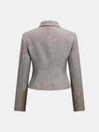Tailored Button‑Front Collared Blazer