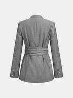 V‑Neck Belted Wrap Blazer