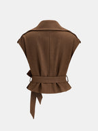 Belted Double-Breasted Trench Vest
