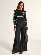 Classic Striped Button Knit Cardigan