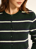 Classic Striped Button Knit Cardigan