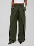 Pantalón Ancho con Cintura Cruzada