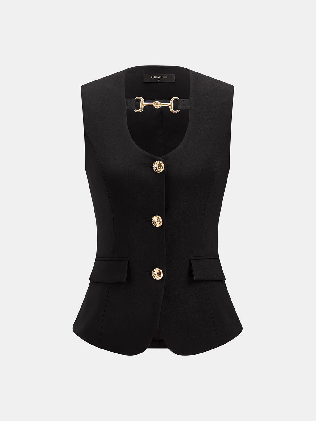 Horsebit Detail Tailored Vest