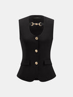 Horsebit Detail Tailored Vest