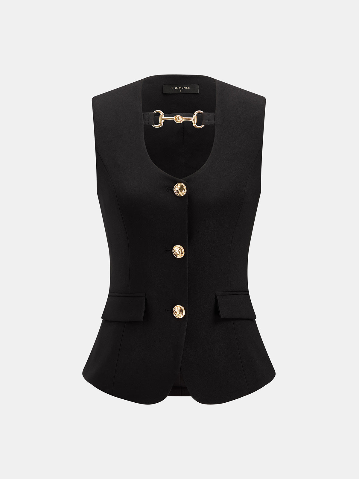 Horsebit Detail Tailored Vest