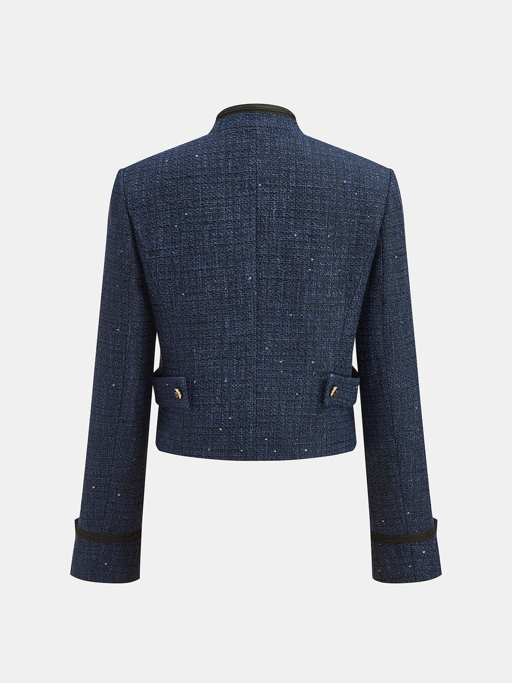 Military‑Style Braided Detail Tweed Blazer