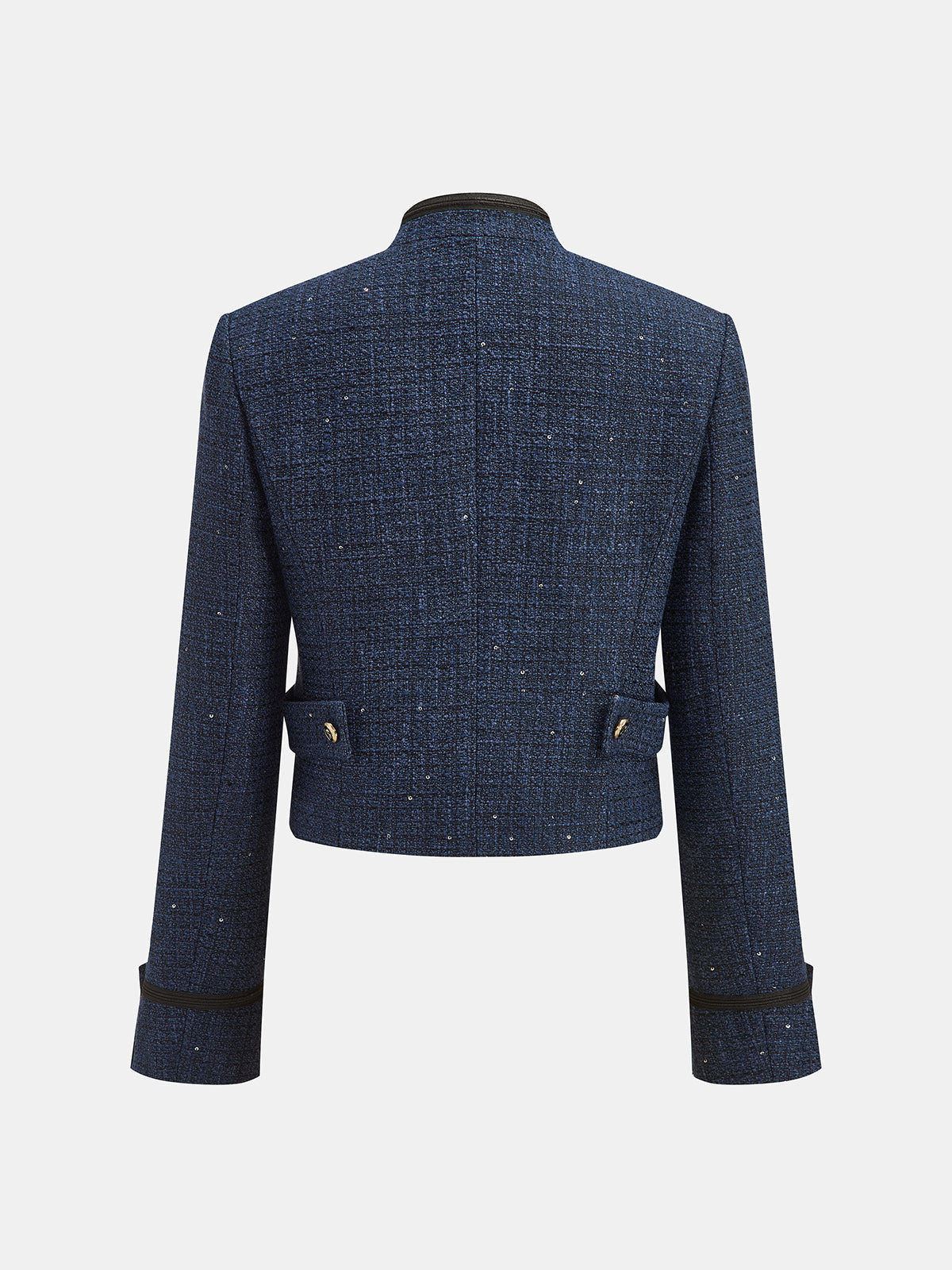 Military‑Style Braided Detail Tweed Blazer