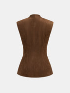 Suede Effect Metal Detail Vest