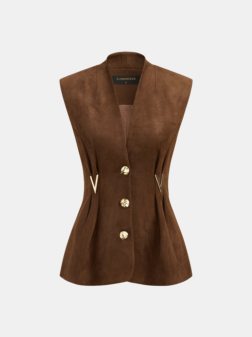 Suede Effect Metal Detail Vest