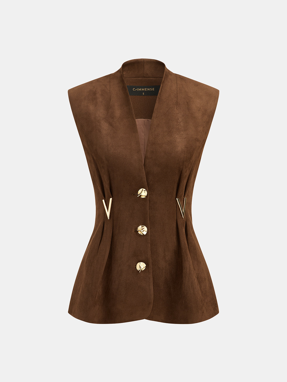Suede Effect Metal Detail Vest