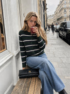 Classic Striped Button Knit Cardigan