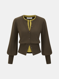 2 in 1 Layered Puff-Sleeve Cardigan
