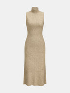 Long Knit Cardigan Turtleneck Dress Two‑Piece Set