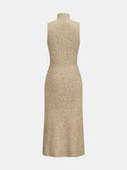 Long Knit Cardigan Turtleneck Dress Two‑Piece Set