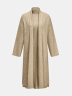 Long Knit Cardigan Turtleneck Dress Two‑Piece Set
