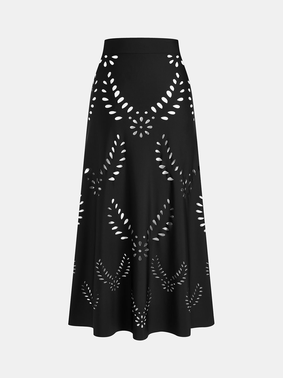 Perforated One Piece Swimsuit & Skirt Set
