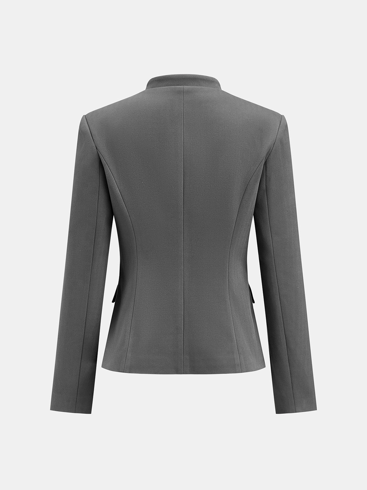 Stand Collar Asymmetric Button Tailored Jacket