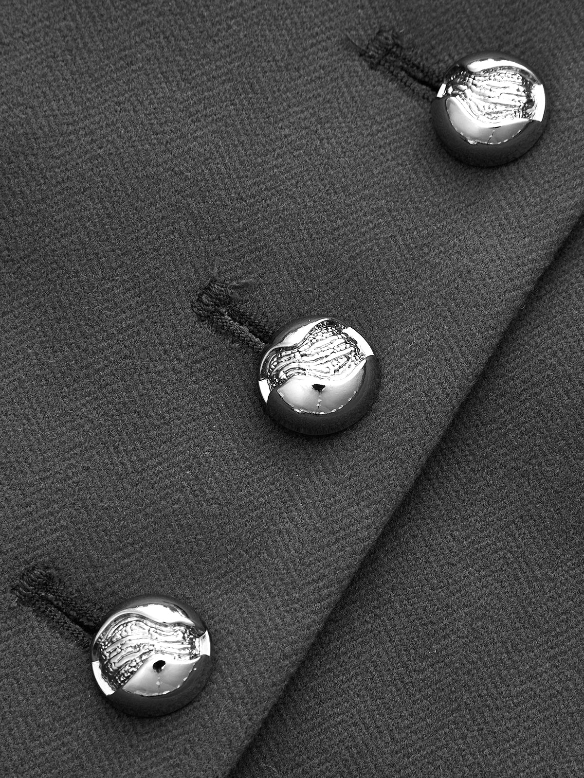 Stand Collar Asymmetric Button Tailored Jacket