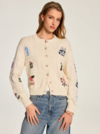 Multi‑Motif Intarsia Knit Cardigan
