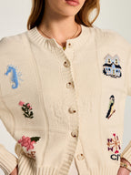 Multi‑Motif Intarsia Knit Cardigan