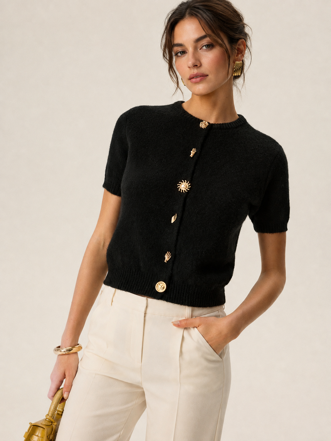 Metal Detail Knit Cardigan