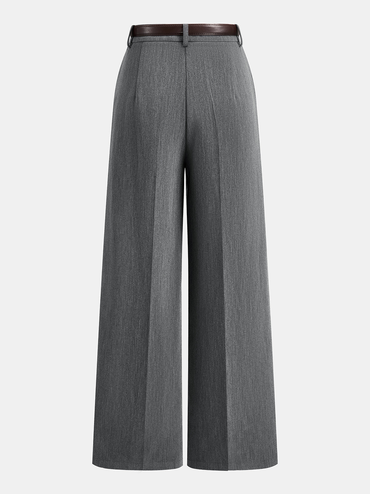 Pantalón Ancho Plisado Entallado con Cinturón