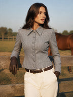 Tailored Button‑Front Collared Blazer