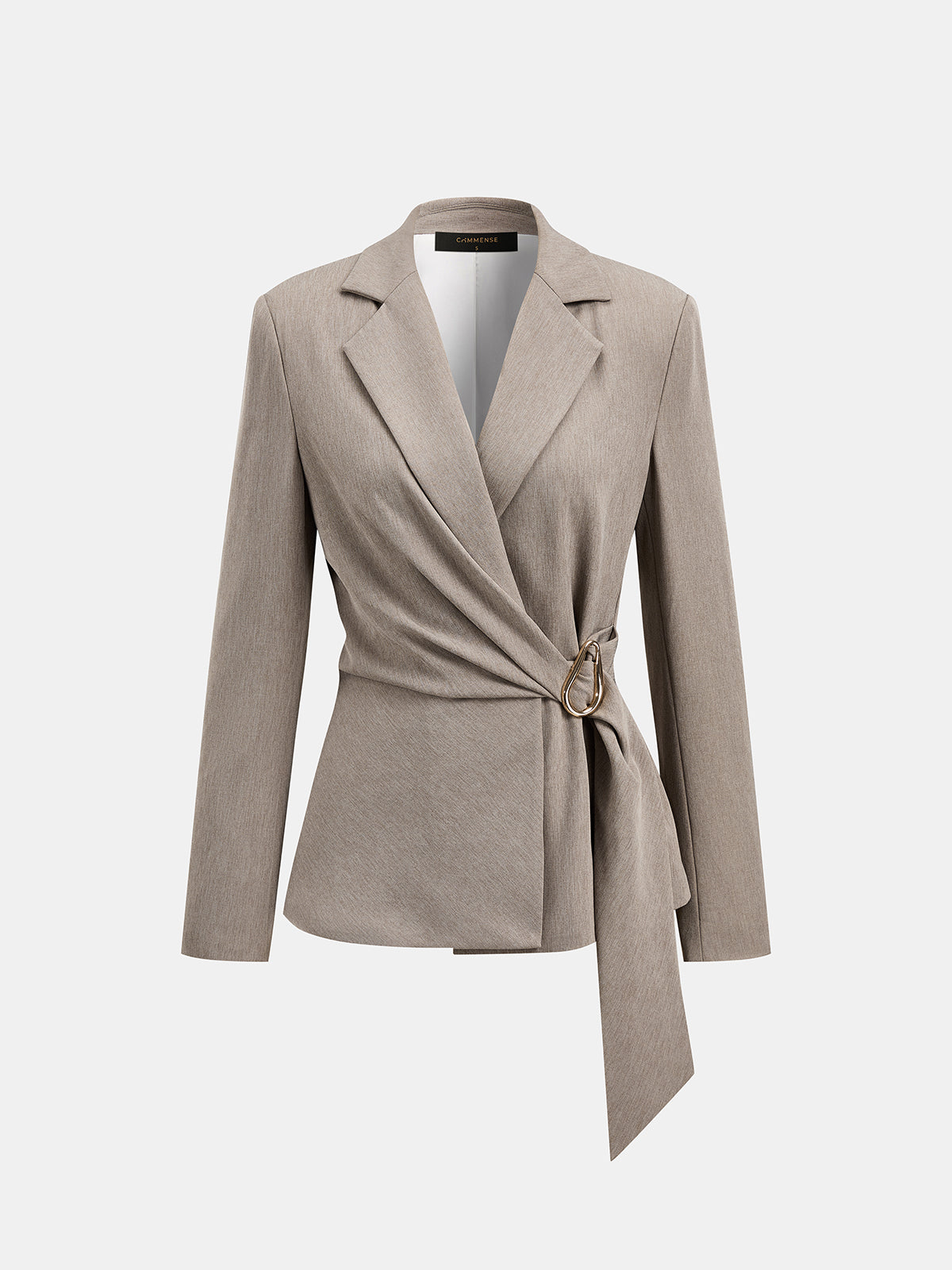 Tie-Waist Lapel Wrap Blazer