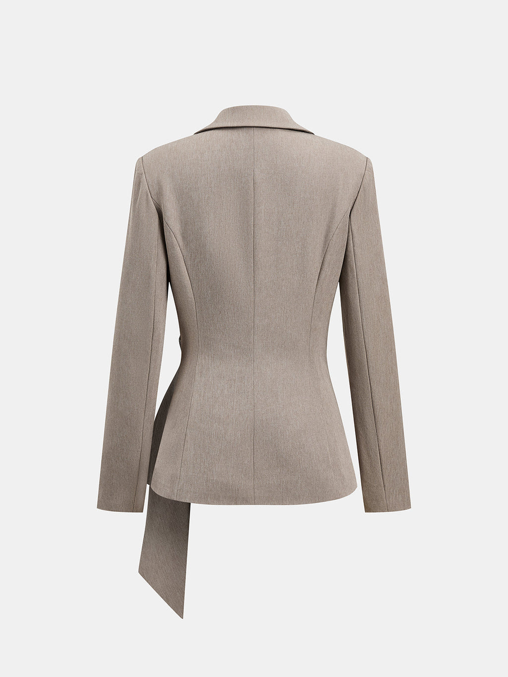 Tie-Waist Lapel Wrap Blazer