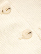 Mandarin Collar Asymmetric Button Cropped Blazer