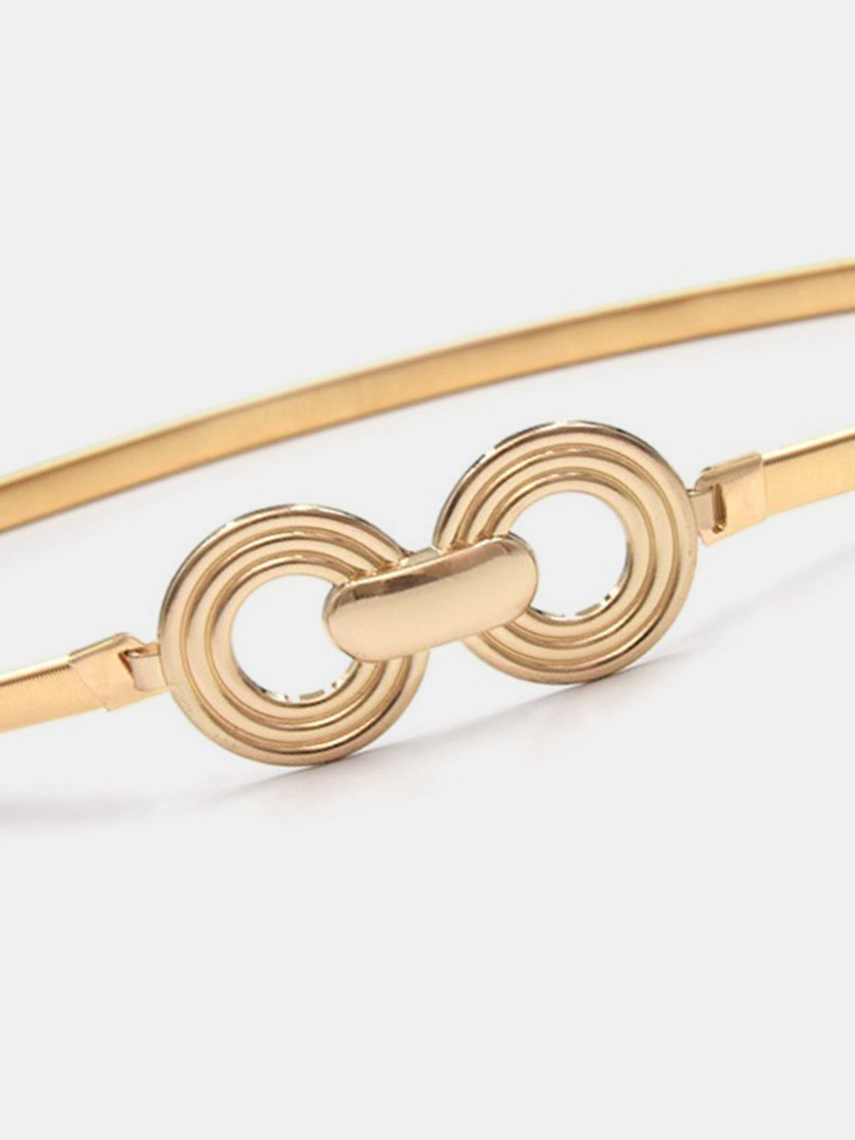 Metal Interlocking Buckle Elastic Waist Belt