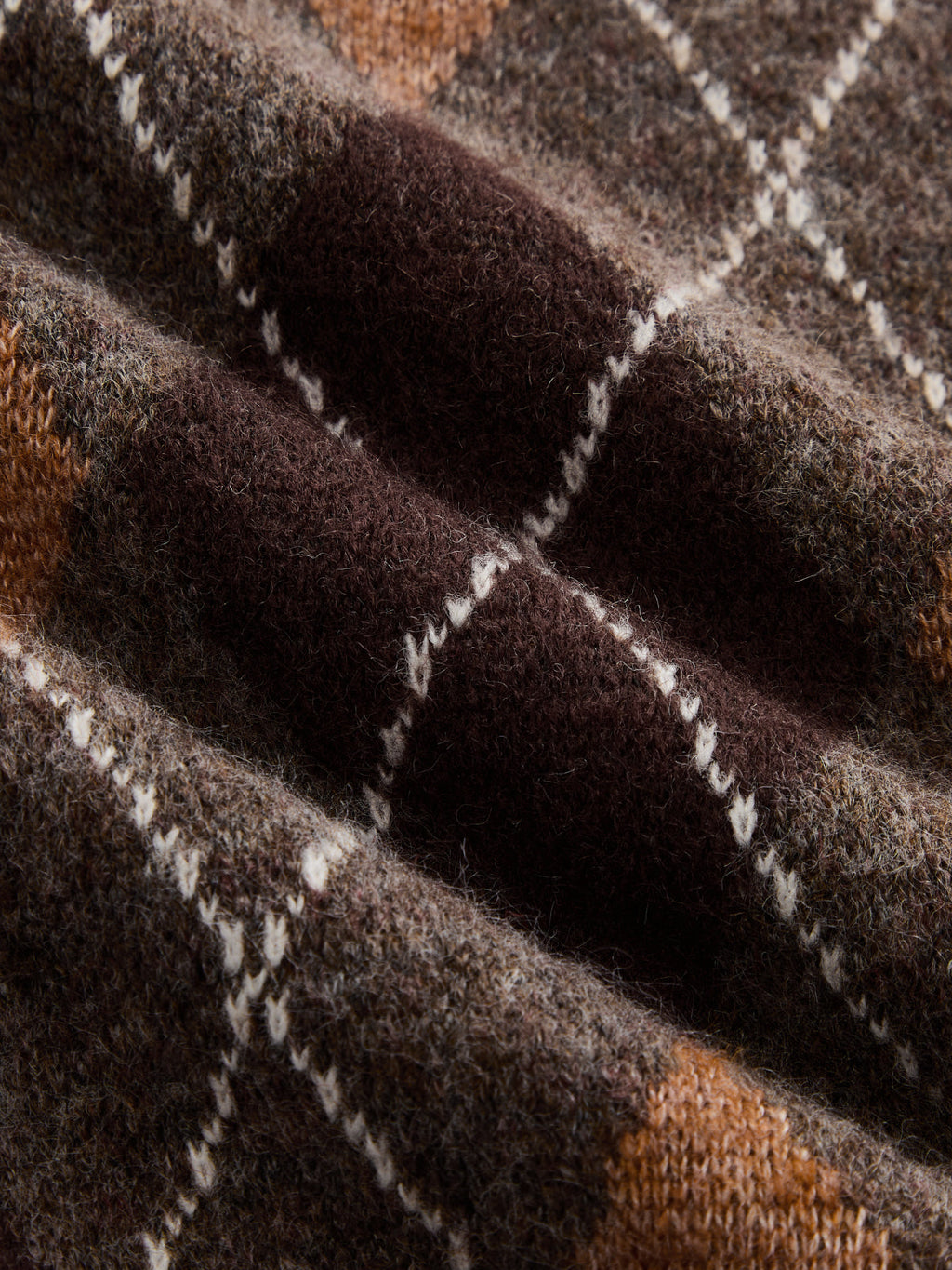 Metal Button Argyle Wool Blend Cardigan