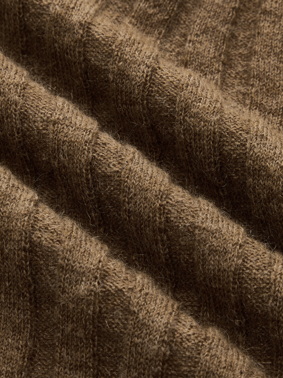 Collared Wool Blend Ribbed Knit Cardigan