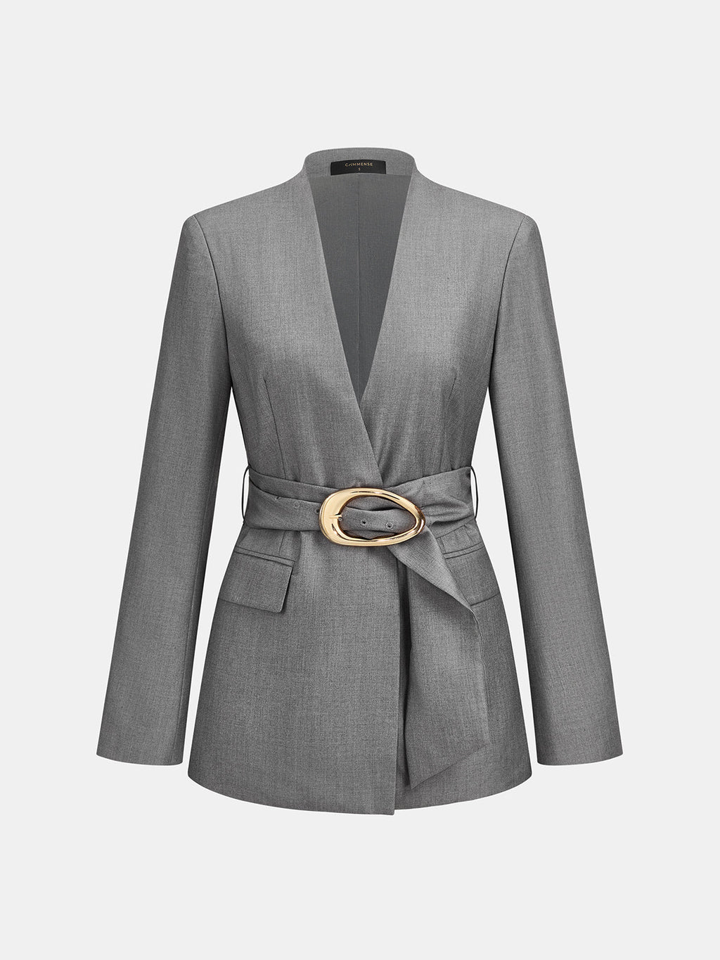 V‑Neck Belted Wrap Blazer