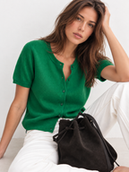 Solid Button Front Knit Cardigan