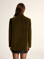 Loose Fit Double‑Breasted Velvet Blazer