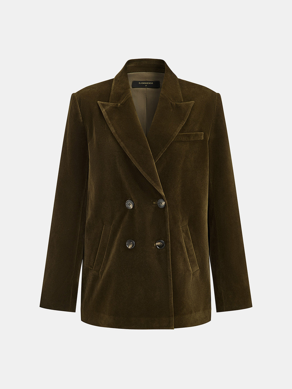 Loose Fit Double‑Breasted Velvet Blazer