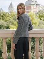 3D Floral Appliqué Tailored Tweed Jacket