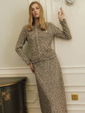 Marled Knit Fringe Trim Jacket