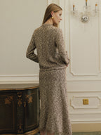 Marled Knit Fringe Trim Jacket