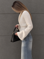 V-neck Long-sleeved Loose Knitted Cardigan
