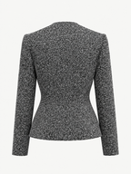 3D Floral Appliqué Tailored Tweed Jacket
