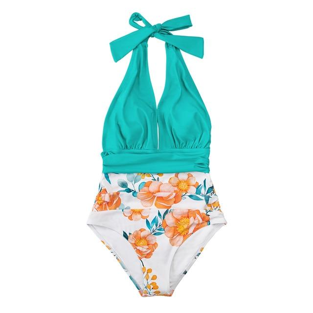 Bañador con espalda descubierta y lazada en cuello