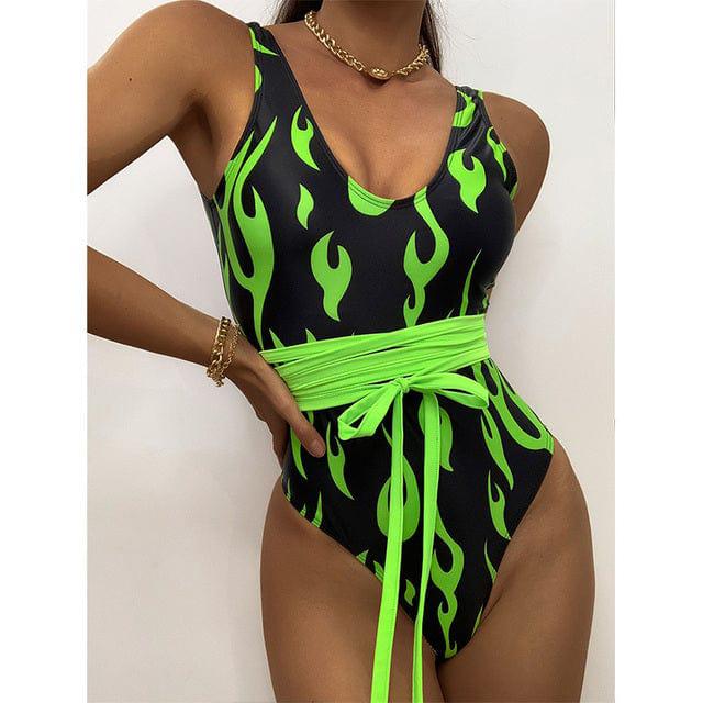 Bañador con estampado de fuego