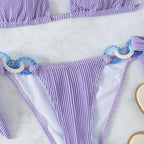 Biquini morado de punto acanalado